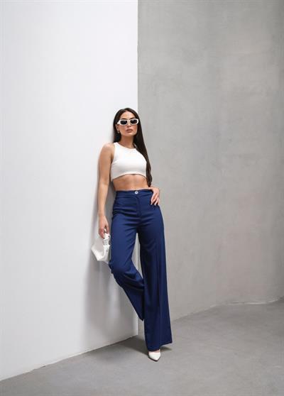 Yüksek Bel Straight Fit Palazzo Pantolon