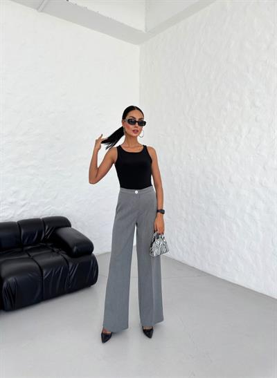 Yüksek Bel Straight Fit Palazzo Pantolon