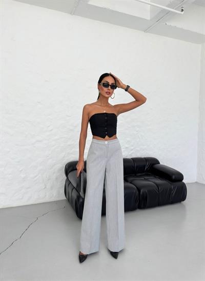 Yüksek Bel Straight Fit Palazzo Pantolon