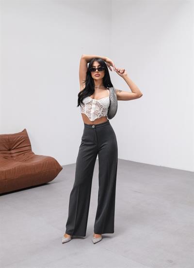 Yüksek Bel Straight Fit Palazzo Pantolon