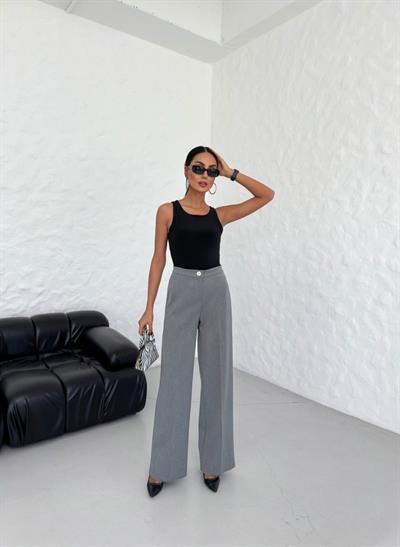 Yüksek Bel Straight Fit Palazzo Pantolon