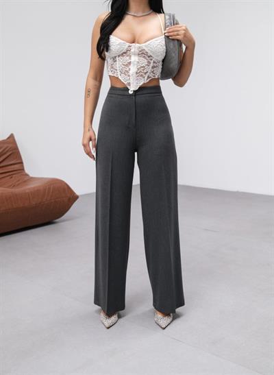 Yüksek Bel Straight Fit Palazzo Pantolon