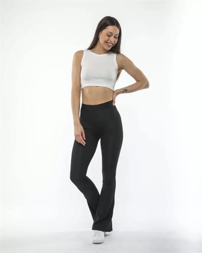 Yüksel Bel İspanyol Paça Tayt - Siyah