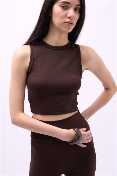 Yüzücü Yaka Crop Bluz