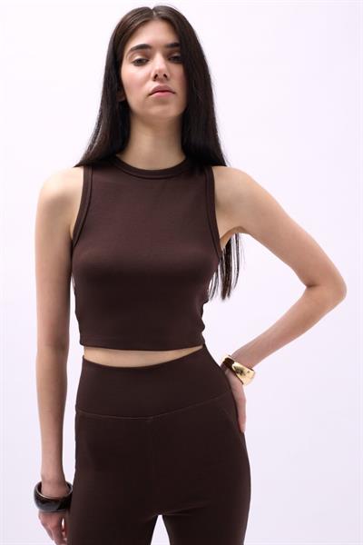 Yüzücü Yaka Crop Bluz