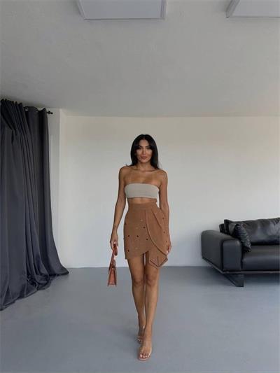 ZIMBA DETAYLI TASARIM ETEK KUYRUK DETAYLI - Kahverengi