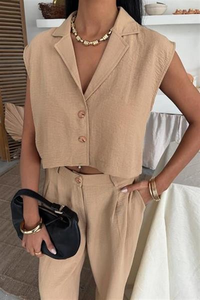 Zoe Crop Yelek Takım 9744-08