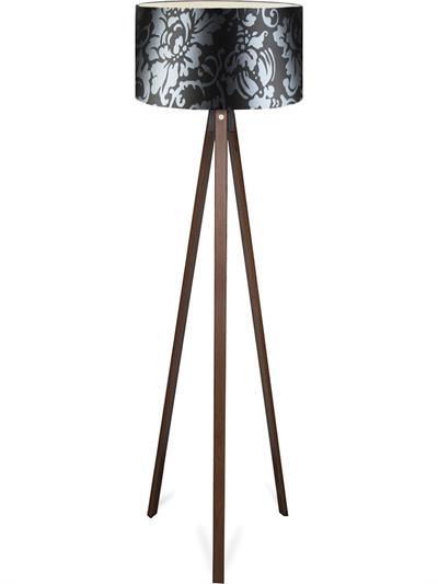 Ahşap Gövdeli Lambader Siyah