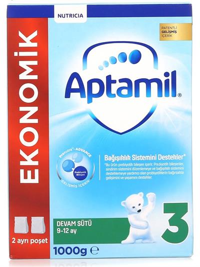 Aptamil 3 Ekonomik Paket Devam Sütü 1000 gr 9-12 Ay