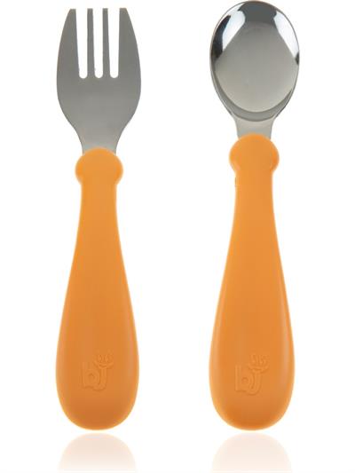 Baby Jem Paslanmaz Çelik Çatal Kaşık Seti Somon