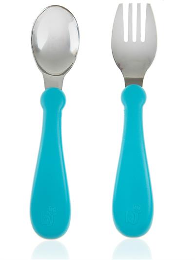 Baby Jem Paslanmaz Çelik Çatal Kaşık Seti Turkuaz