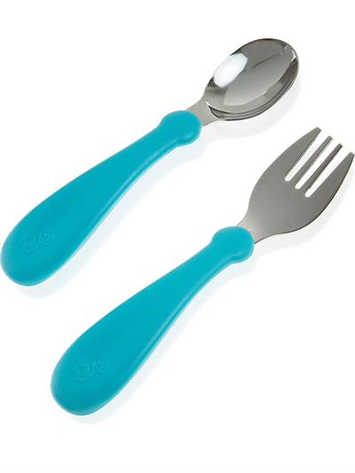 Baby Jem Paslanmaz Çelik Çatal Kaşık Seti Turkuaz