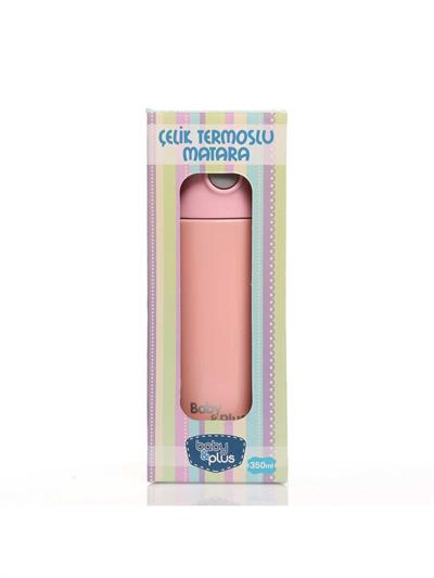 Baby Plus Çelik Termoslu Matara 350ml Pembe