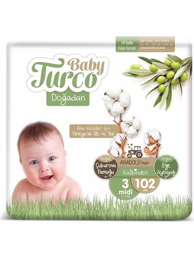 Baby Turco Baby Turco Doğadan 3 Numara Midi 102'li