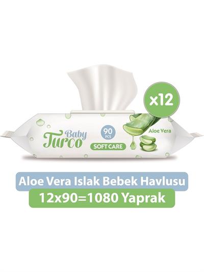 Baby Turco Baby Turco Softcare Aloe Vera Islak Bebek Havlusu 12x90 1080 Yaprak