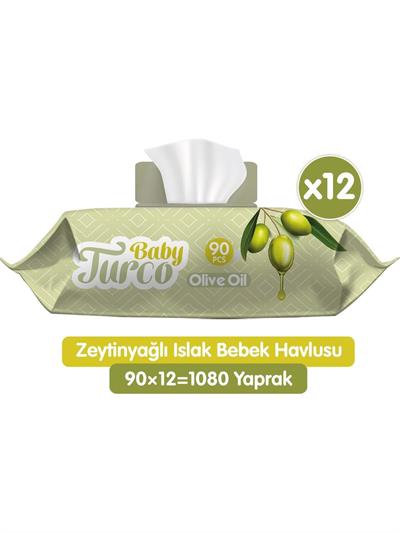 Baby Turco Baby Turco Zeytinyağlı Islak Bebek Havlusu 12x90 Adet