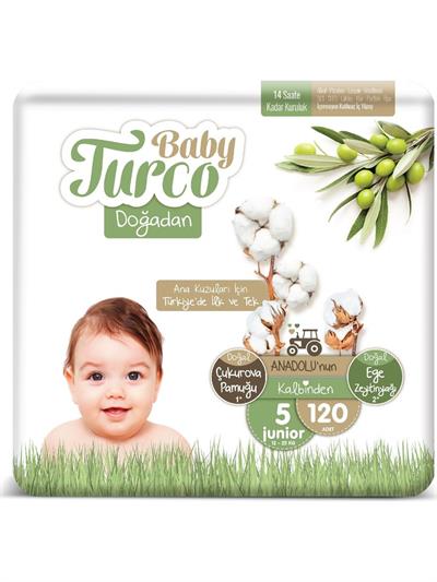 Baby Turco Doğadan Bebek Bezi 5 Numara Junior 120li
