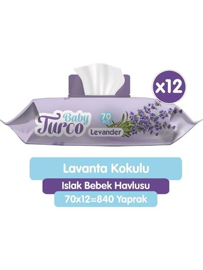 Baby Turco Lavanta Kokulu Islak Bebek Havlusu 12 x 70 Adet