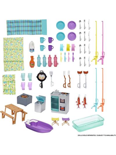 Barbie Barbienin 3 ü Bir Arada Muhteşem Karavanı ve Aksesuarları, Havuz, Kamyonet, Tekne ve 50 Aksesuarlı Araç Dahil