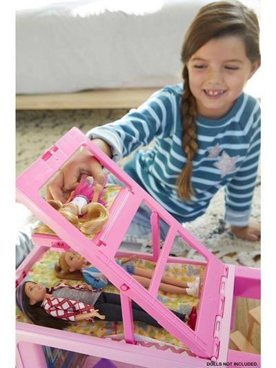 Barbie Barbienin 3 ü Bir Arada Muhteşem Karavanı ve Aksesuarları, Havuz, Kamyonet, Tekne ve 50 Aksesuarlı Araç Dahil