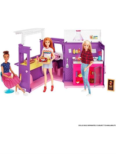 Barbie Barbie nin Yemek Arabası, Çok Sayıda Oyun Alanı ve 30 dan Fazla Gerçekçi Oyuncak Figür