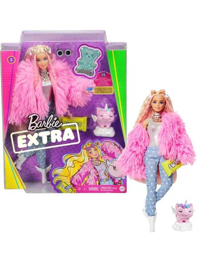 Barbie Extra - Pembe Ceketli; Unicorn Oyuncaklı Bebek