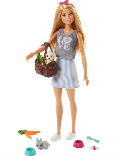 Barbie ve Sevimli Hayvan Arkadaşları, Yavru Köpek, Tavşan ve Temaya Uygun 7 Parçayla