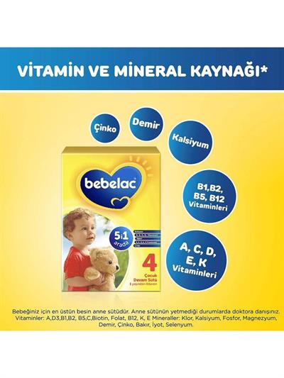 Bebelac 4 Bebek Devam Sütü 800 gr 6 Kutu