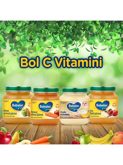 Bebelac Elma Şeftali Püreli Kavanoz Maması 125 gr