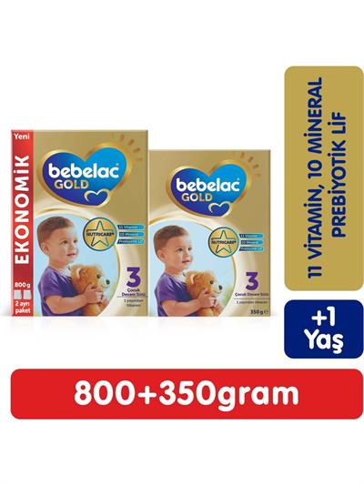 Bebelac Gold 3 Çocuk Devam Sütü 1150 gr (800 gr+350 gr) 1 Yaşından İtibaren