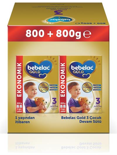 Bebelac Gold 3 Çocuk Devam Sütü 1600 gr (800 gr + 800 Gr) 1 Yaşından Itibaren