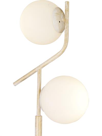 Beyaz Camlı Modern Tasarım Metal Lambader