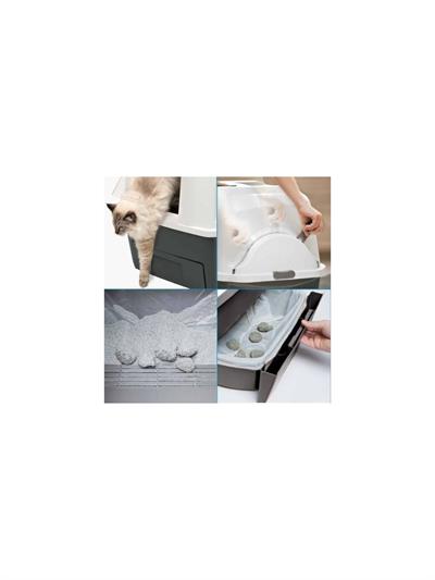 Catit Smart Sift Otomatik Kedi Tuvalet Kabı Gri Beyaz