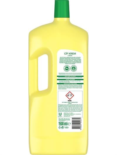 Cif Krem Yüzey Temizleyici Limon Kokulu Yağ ve Kireç Sökücü
