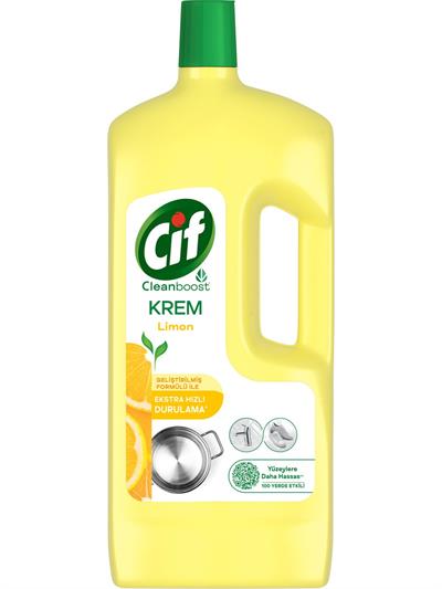 Cif Krem Yüzey Temizleyici Limon Kokulu Yağ ve Kireç Sökücü