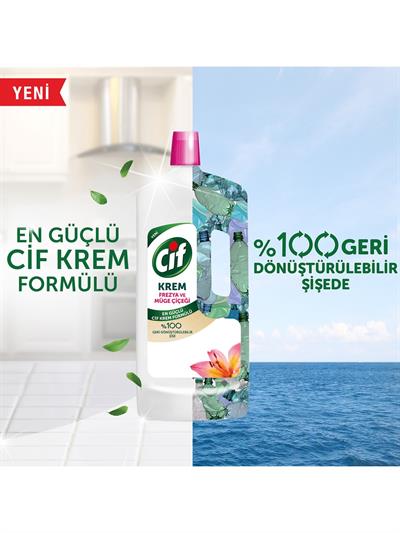 Cif Krem Yüzey Temizleyici Mutfak ve Banyo İçin Frezya ve Müge Çiçeği Kokulu