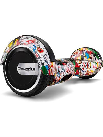 Citymate Elektrikli Kaykay Hoverboard Bluetooth Hoparlörlü 6.5 Inch Akıllı Dengeli - Grafiti Desenli
