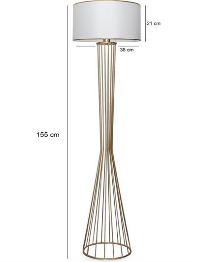 Daisy Gold Gövdeli Silindir Başlıklı Metal Lambader