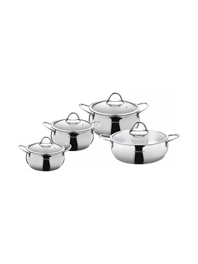 Emsan Cemre İndüksiyon Tabanlı 8 Parça Çelik Tencere Seti