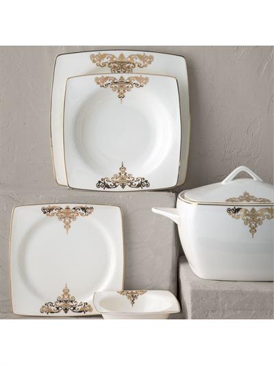 Emsan Fine Bone Topkapı Gold 61 Parça 12 Kişilik Yemek Takımı