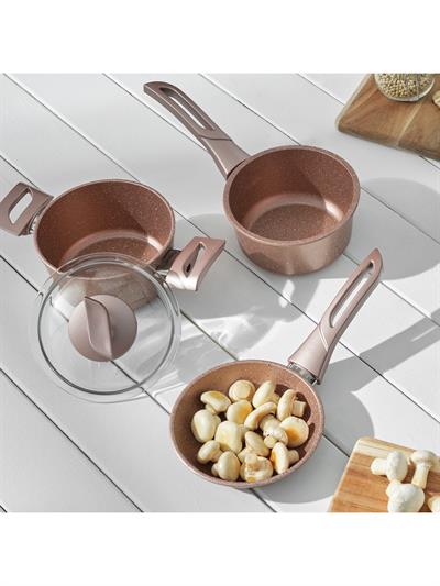 Emsan Pinky Pembe 4 Parça Mini Granit Tencere Seti