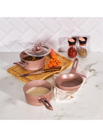 Emsan Pinky Pembe 4 Parça Mini Granit Tencere Seti