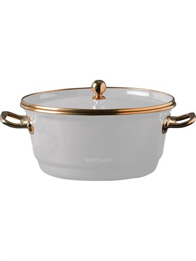 Emsan Troy Emaye Kızartma Tenceresi Beyaz 24 cm