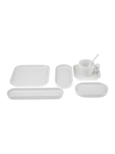 Emsan Yeni Mısra 30 Parça 6 Kişilik Porselen Kahvaltı Servis Takımı Beyaz