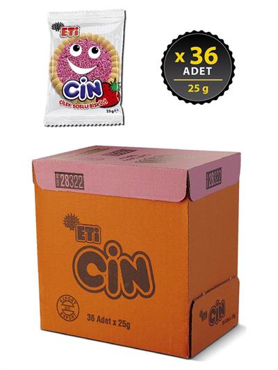 Eti Cin Çilekli Bisküvi 25 g x 36 Adet
