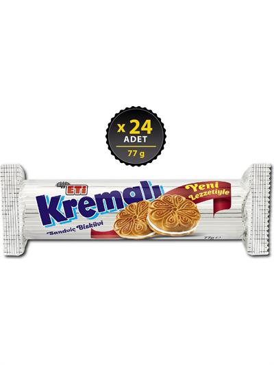 Eti Kremalı Bisküvi 77 g x 24 Adet
