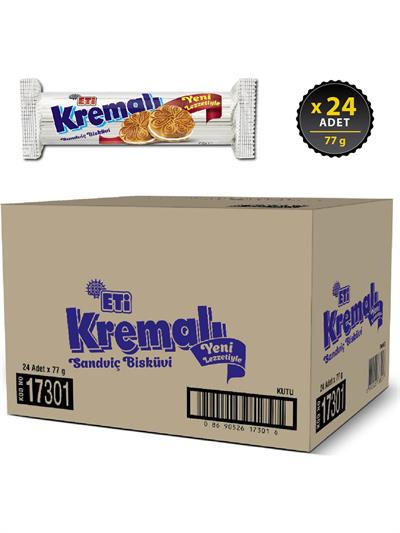 Eti Kremalı Bisküvi 77 g x 24 Adet