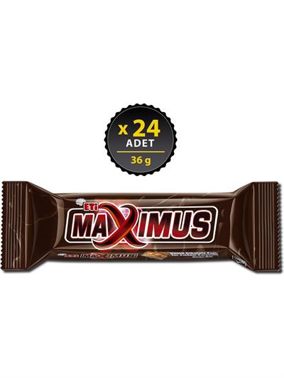 Eti Maximus Sütlü Çikolata Kaplı Yer Fıstıklı Karamelli Nuga Bar 36 g x 24 Adet