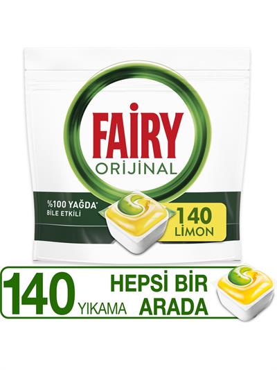 Fairy Hepsi Bir Arada Bulaşık Makinesi Deterjanı Tableti Limon Kokulu 140 Yıkama