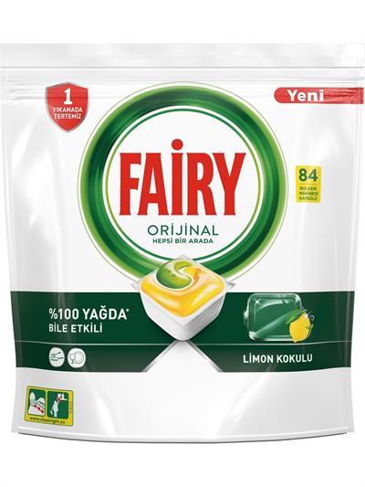 Fairy Hepsi Bir Arada Bulaşık Makinesi Deterjanı Tableti Limon Kokulu 84 Yıkama